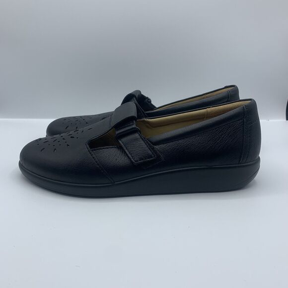 Hotter Sunset Black Leather Comfort Shoes, Womens US 6.5 - Picture 1 of 8